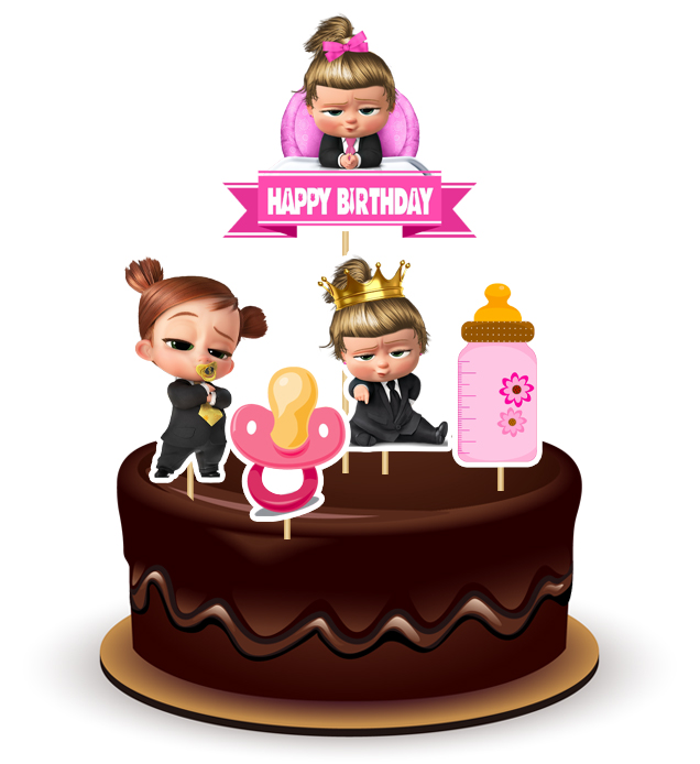 Joyful Boss baby Girl Paper Theme Topper *1 Set*