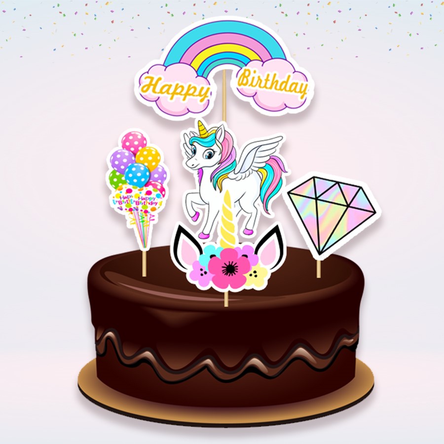 Joyful Unicorn Paper Theme Topper *1 Set*   