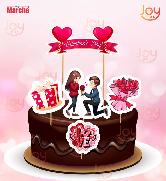 Joyful Valentines Day Theme Topper *1 Set*  