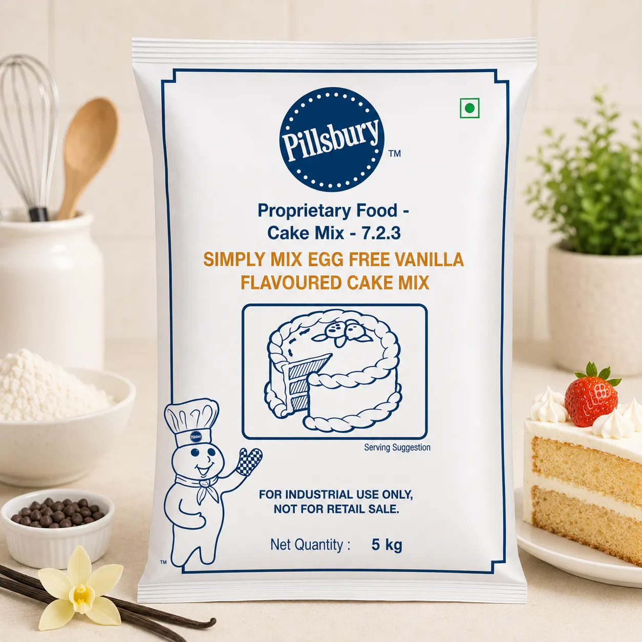 PILLSBURY SIMPLY MIX EGGFREE VANILLA *5 KGS*