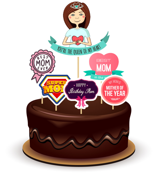 Joyful Best Mom Theme  Topper *1 Set* 