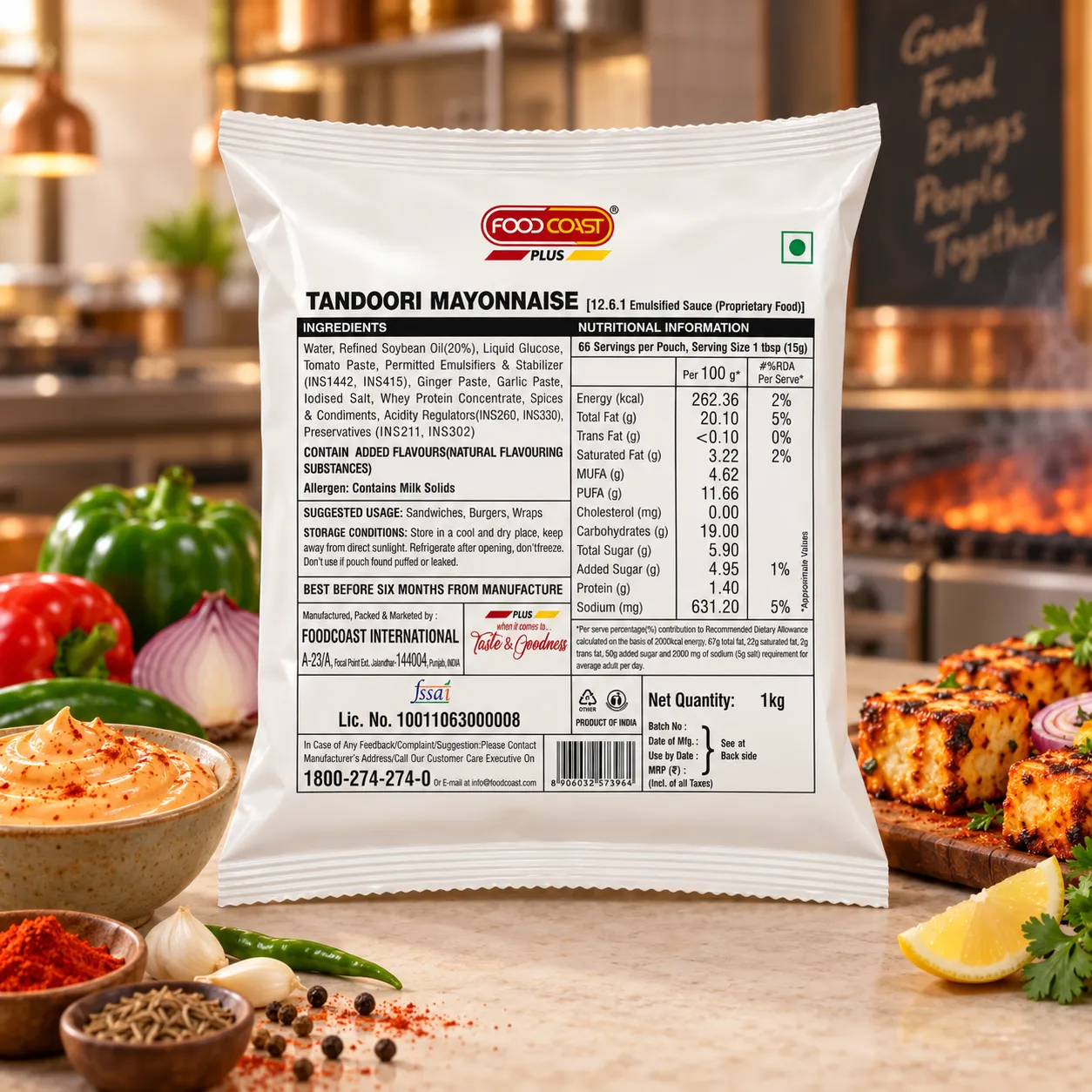FOODCOAST TANDOORI MAYONNAISE PLUS *1KG*