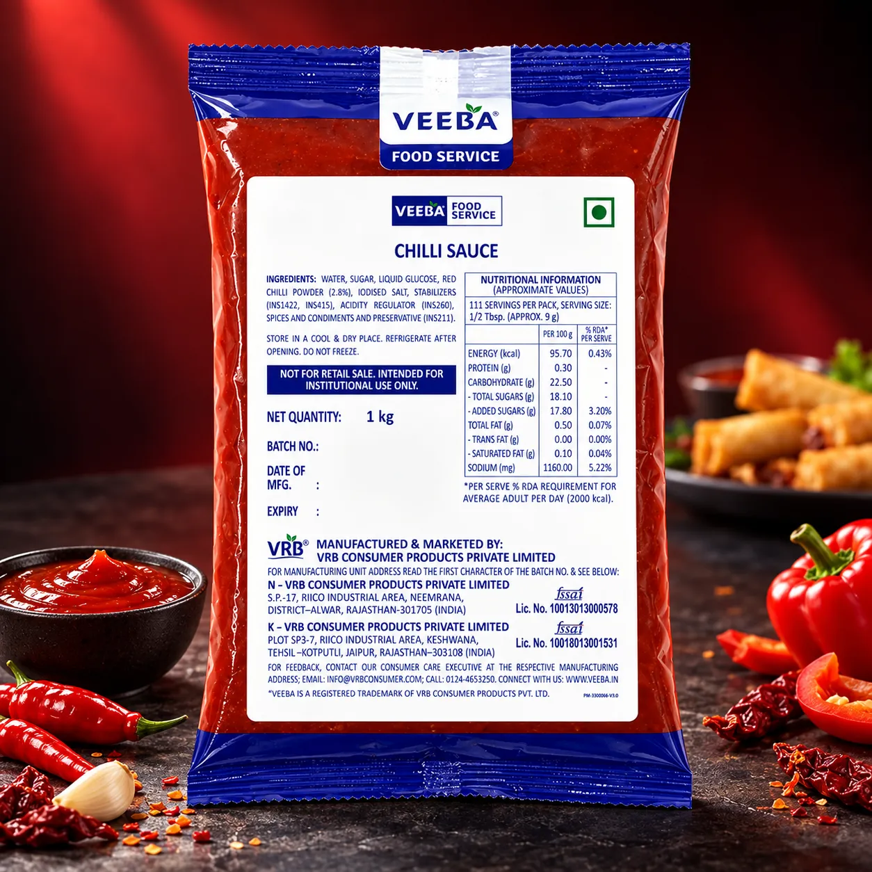 VEEBA CHILLI SAUCE *1 KGS*