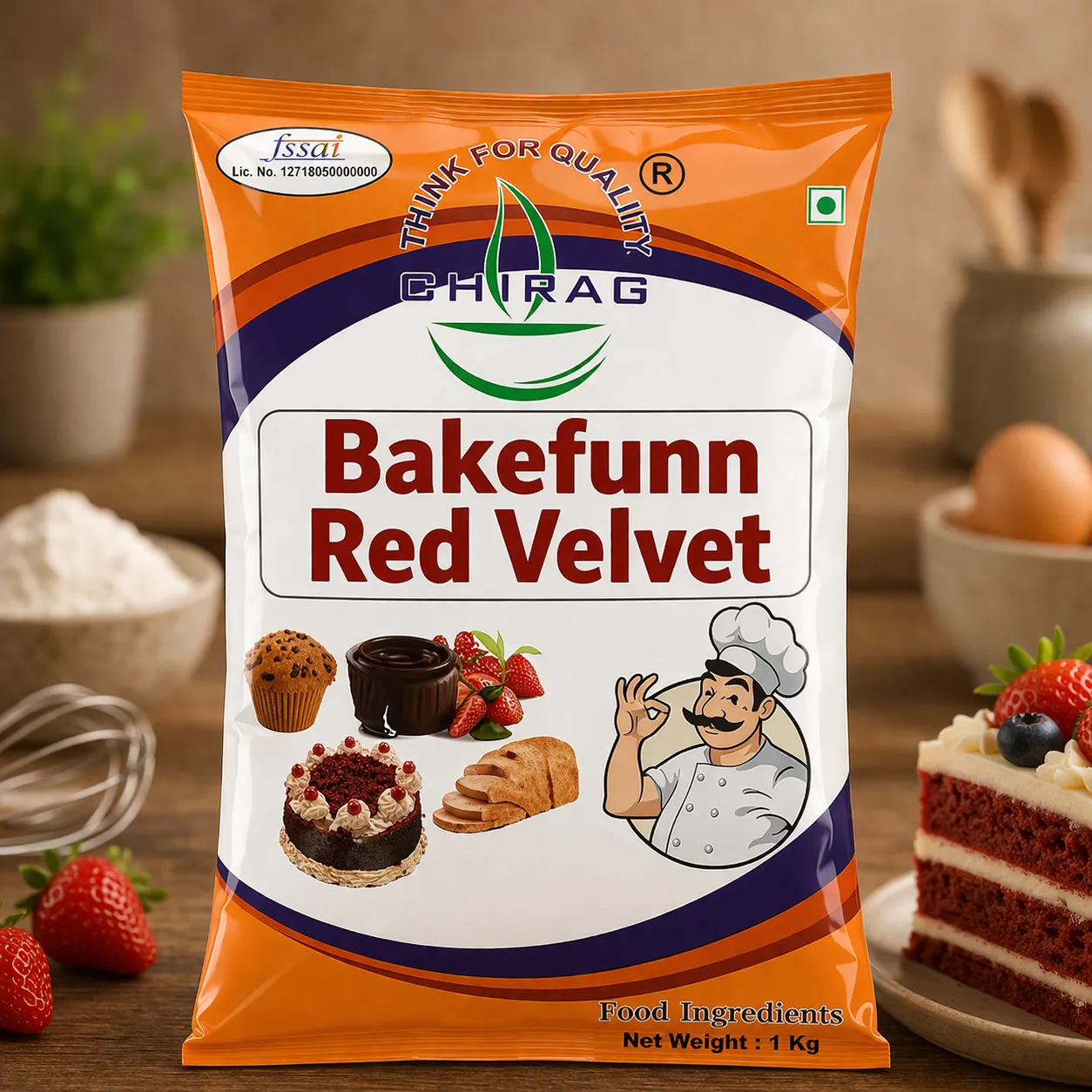 CHIRAG BAKEFUNN RED VELVET PREMIX *1 KGS*