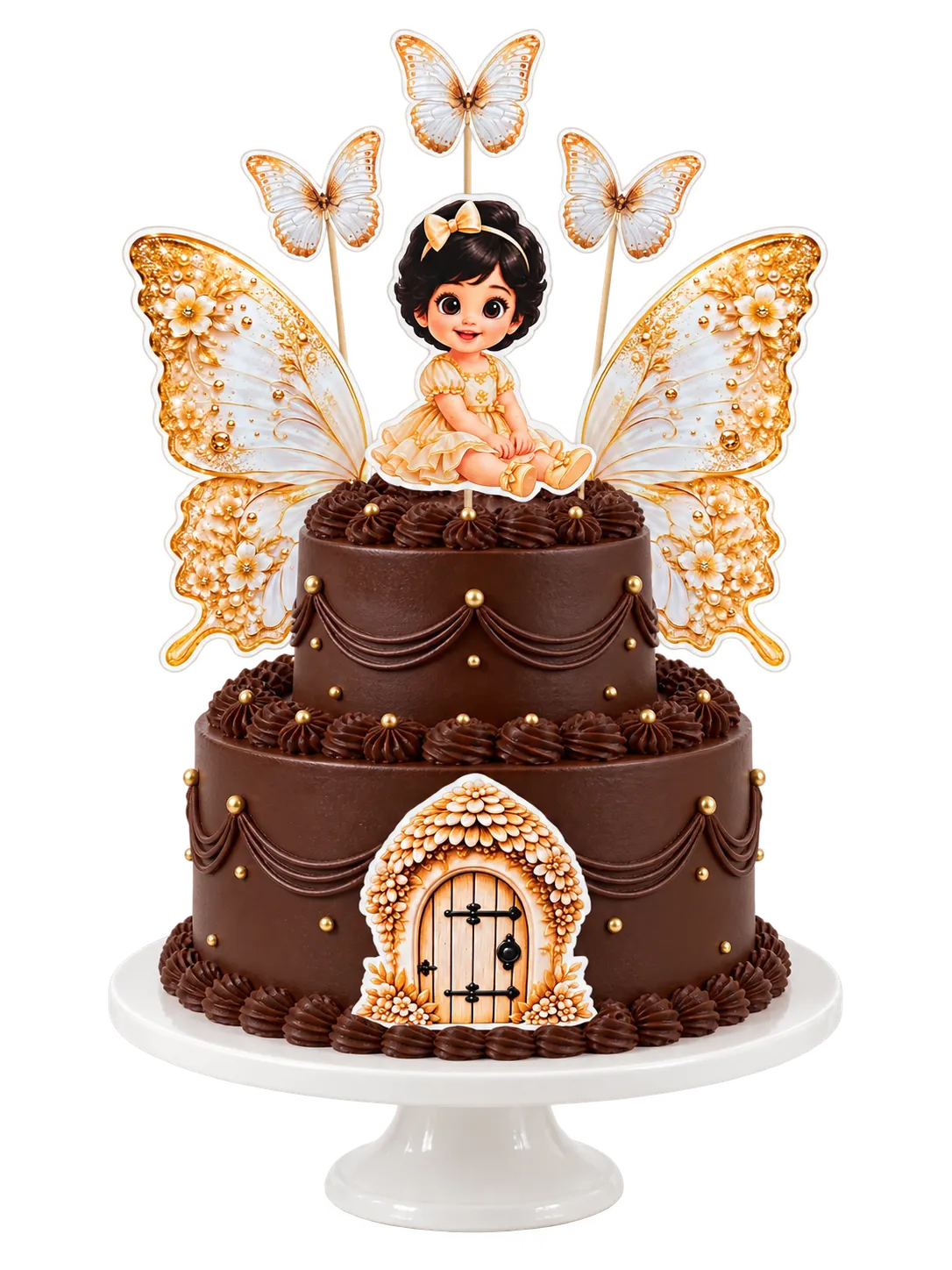JOYFUL BUTTERFLY GOLDEN BUTTERFLY WINGS TOPPERS