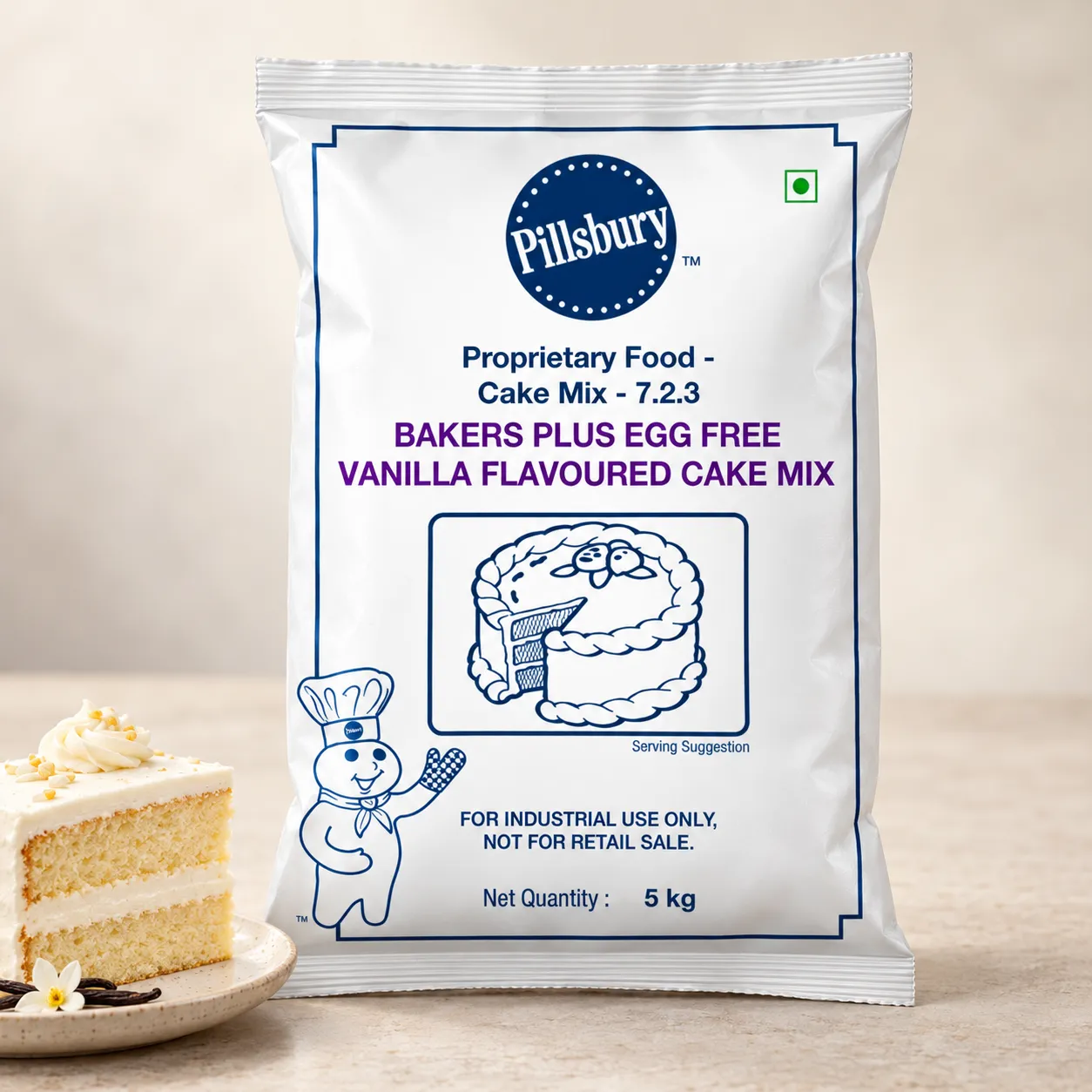 PILLSBURY BAKERS PLUS EGGFREE VANILLA CAKE MIX *5 KGS*