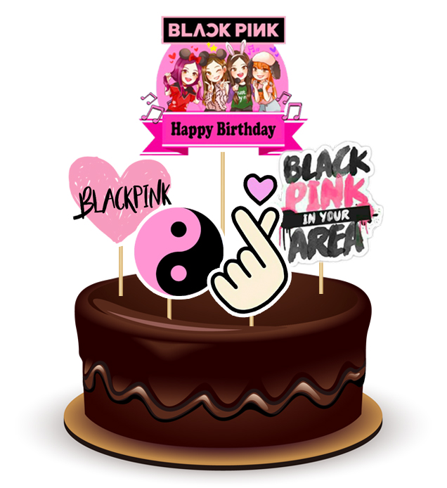 Joyful Black Pink Theme Topper *1 Set*  