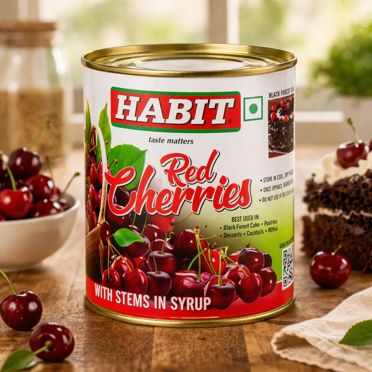 HABBIT RED CHERRY WITH STEM *850 GM*