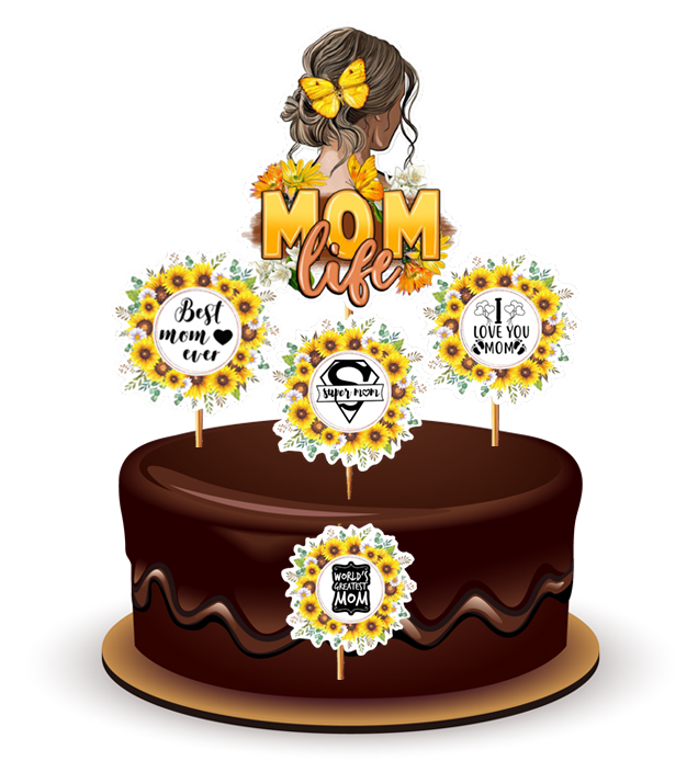 Joyful Sunflower MOM Theme Topper *1 Set*