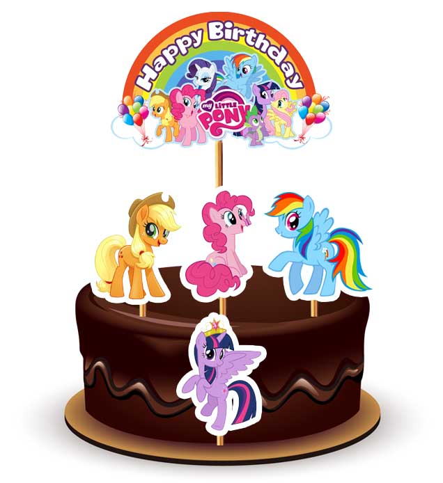 Joyful Little Pony Paper Theme Topper *1 Set*