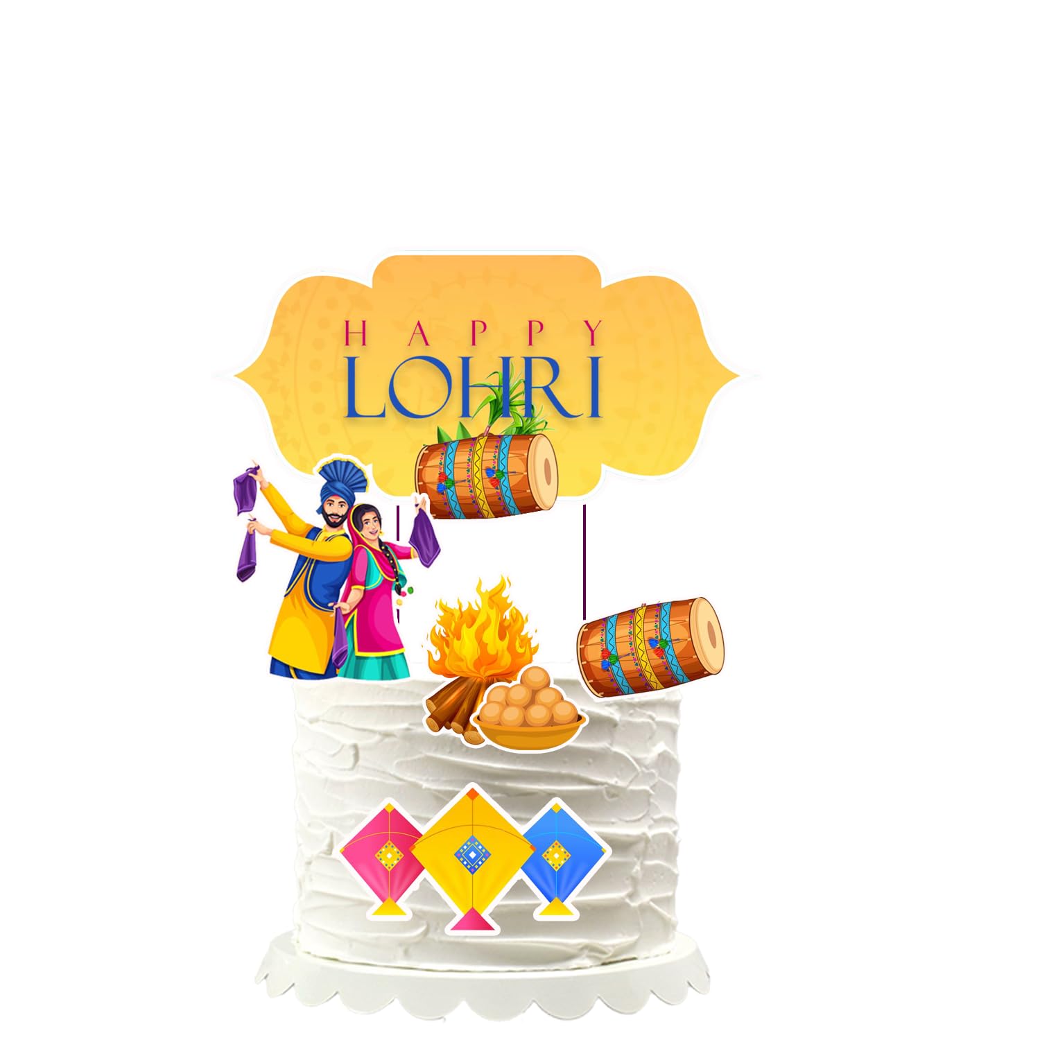 Joyful Lohri-2 Theme Topper *1 Set*  