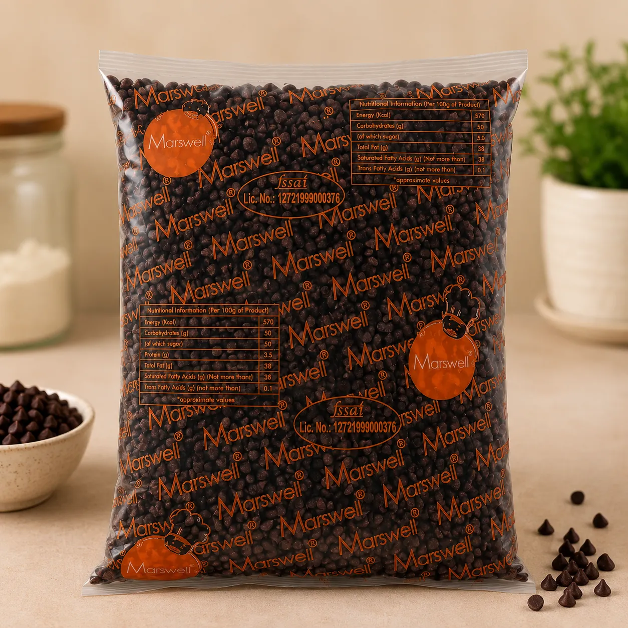 MARSWELL CHOCO CHIPS DARK *1 KGS*
