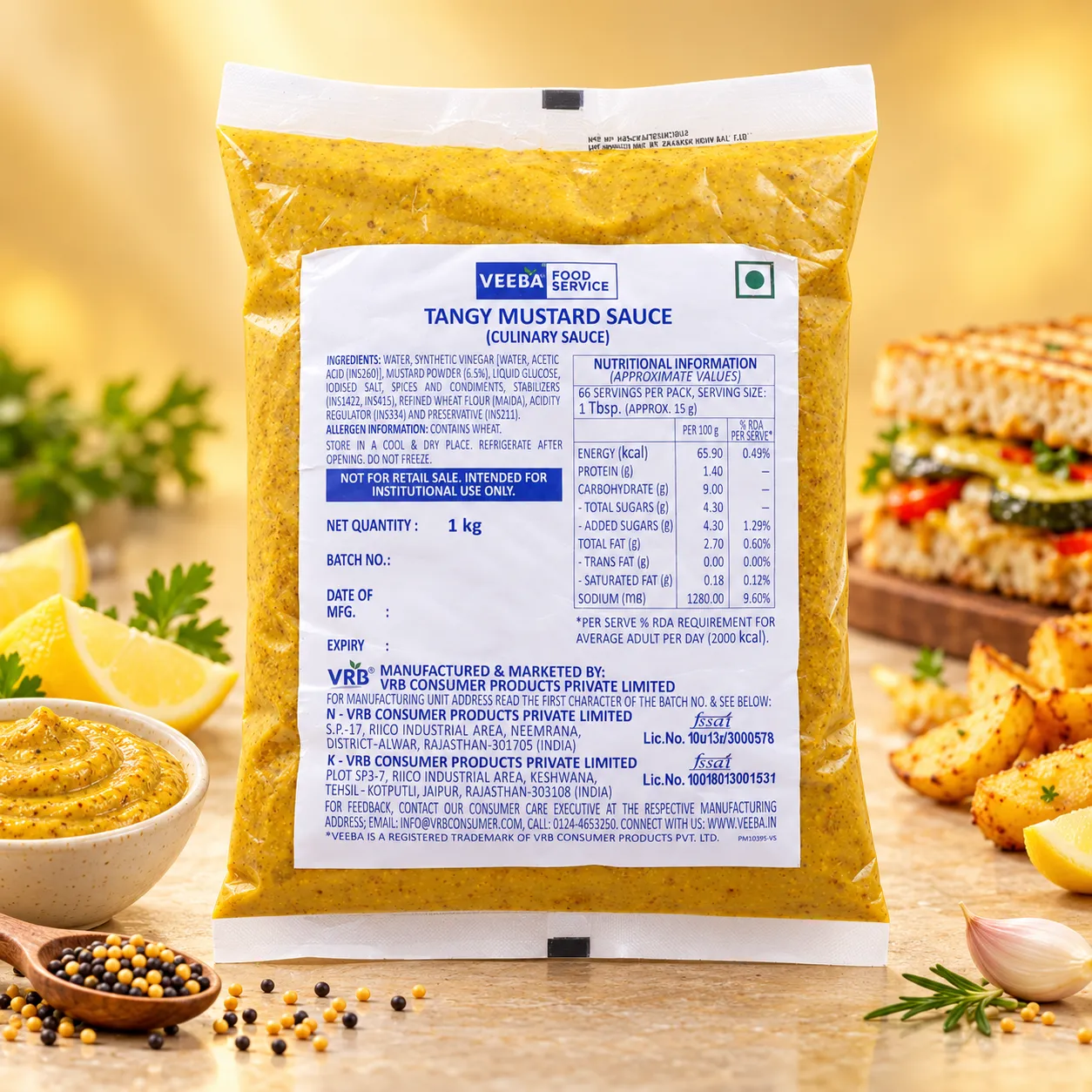 VEEBA TANGY MUSTARD SAUCE *1 KGS*