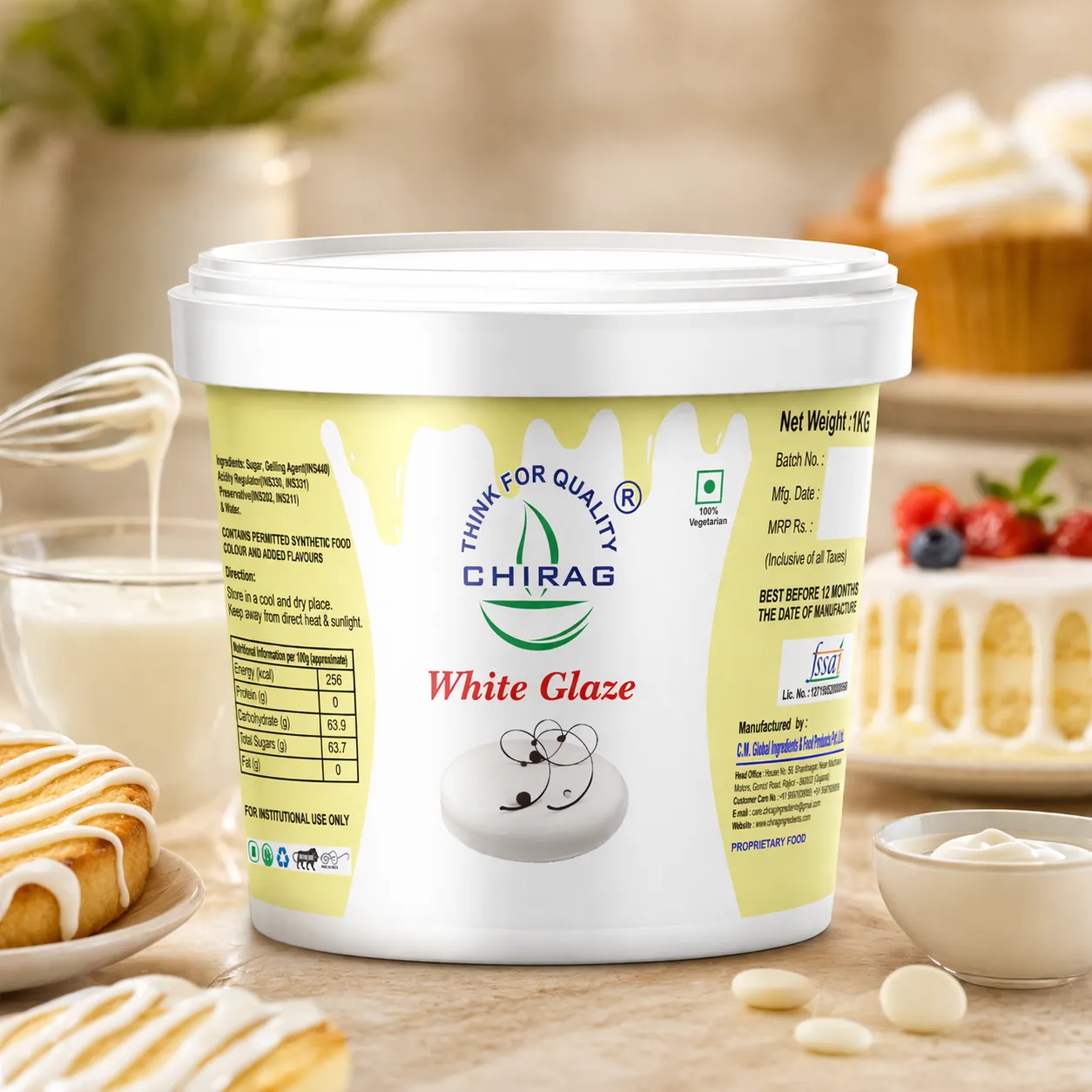 CHIRAG WHITE MIRROR GLAZE *2.5 KGS*