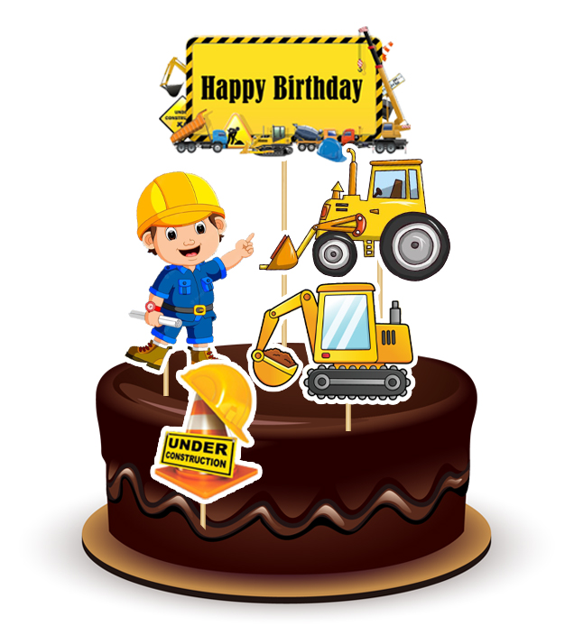 Joyful JCB Paper Theme Topper *1 Set*