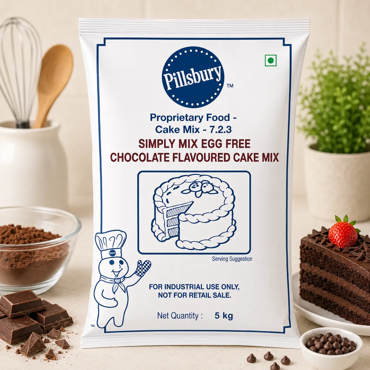 PILLSBURY SIMPLY MIX EGGFREE CHOCOLATE PREMIX *5 KGS*