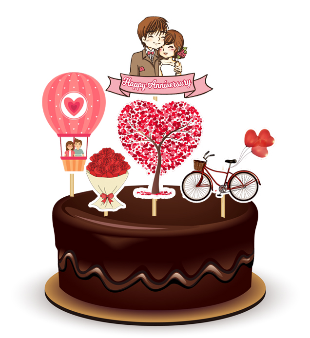 Joyful Anniversary Paper Theme Topper *1 Set* 