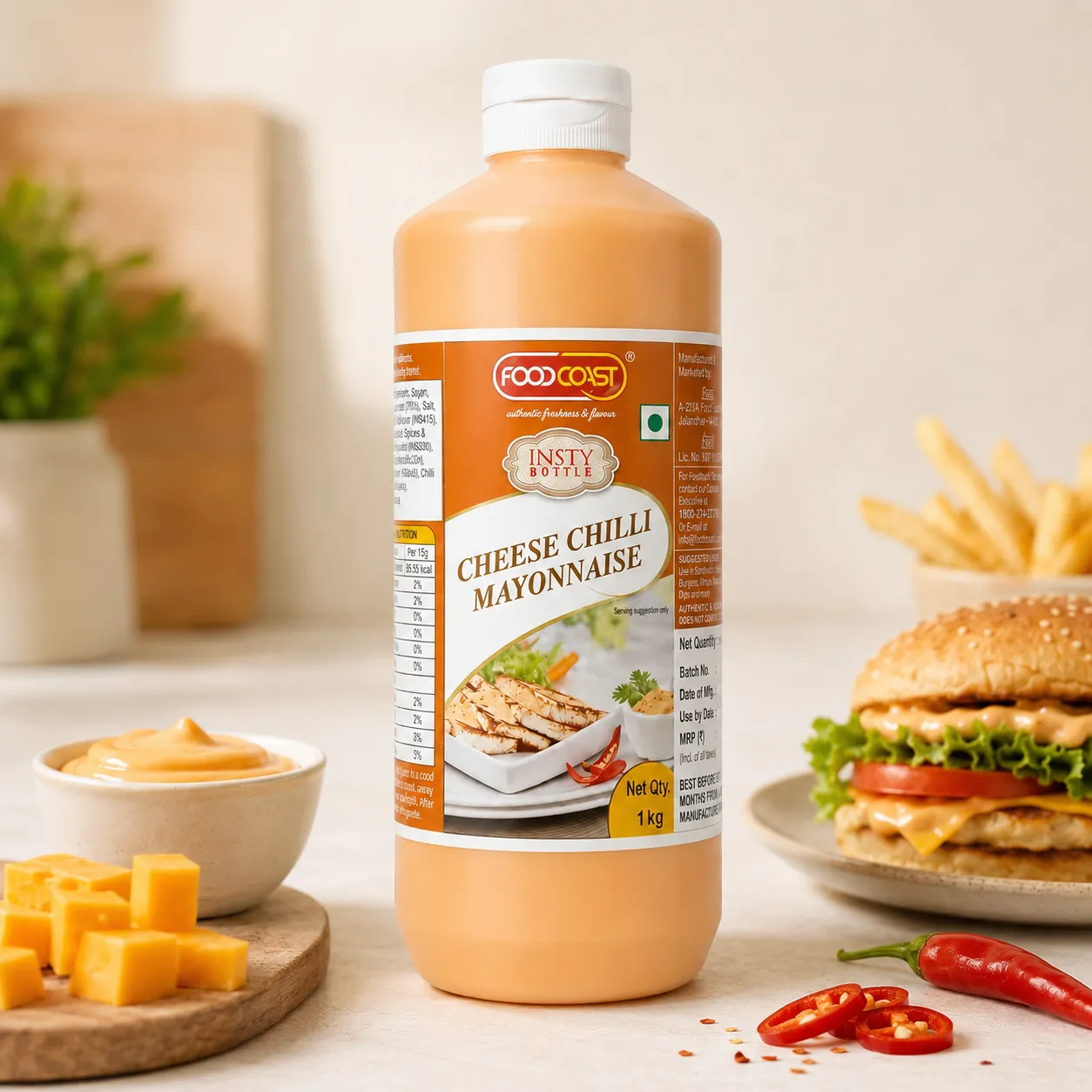 FOODCOAST CHEESE CHILLI MAYONNAISE BOTTLE *1KGS* 