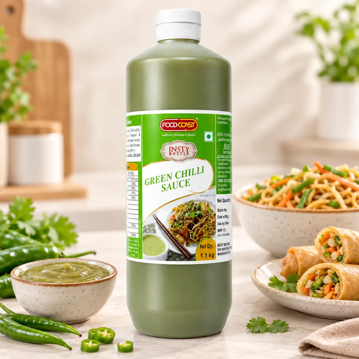 FOODCOAST GREEN CHILLI SAUCE *1.1KGS*