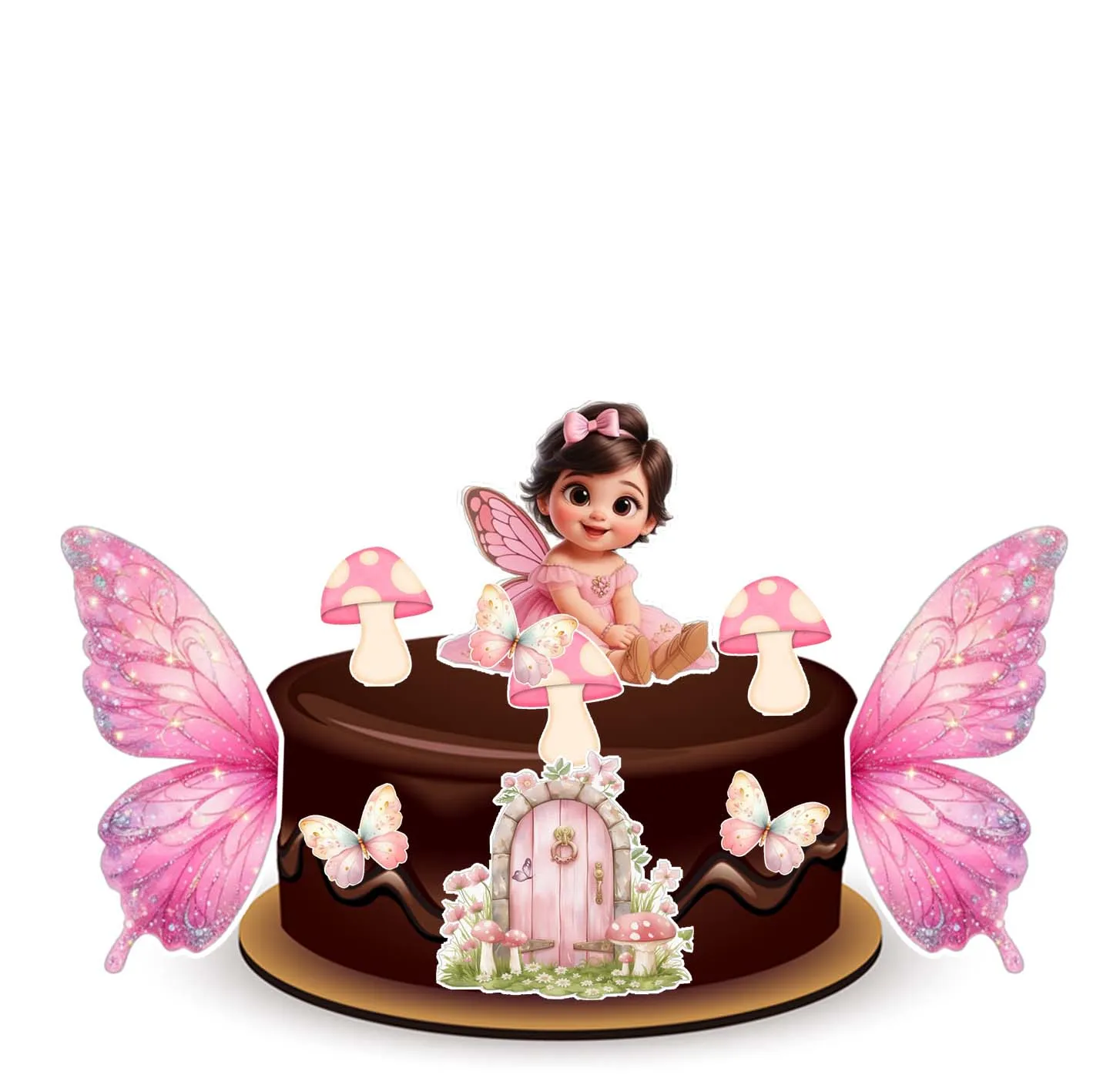 JOYFUL BUTTERFLY WINGS THEME TOPPER 6.5 IN 