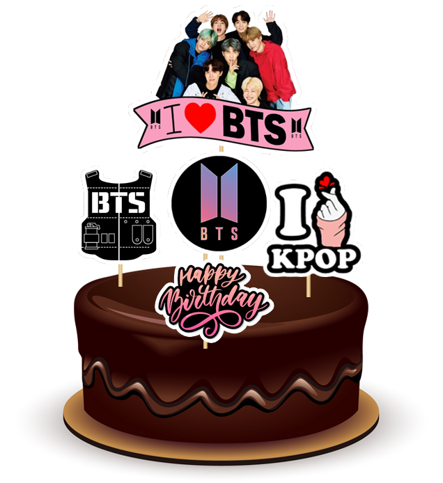 Joyful BTS Paper Theme Topper *1 Set*