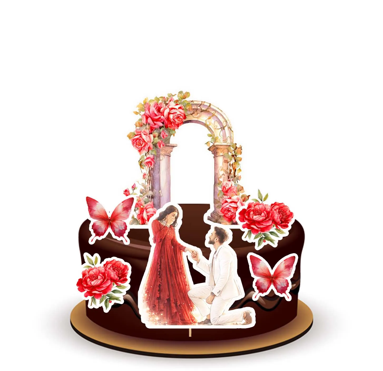 JOYFUL COUPLE WITH BACKDROP THEME TOPPER