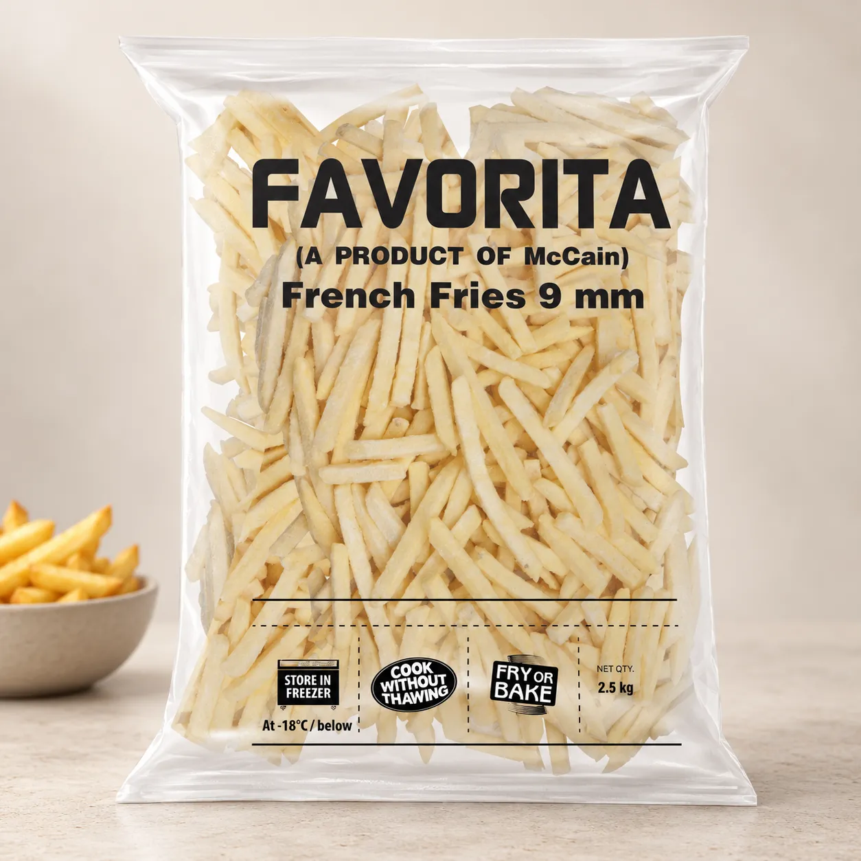 MCCAIN FAVORITA FRENCH FRIES 9 MM *2.5 KGS*
