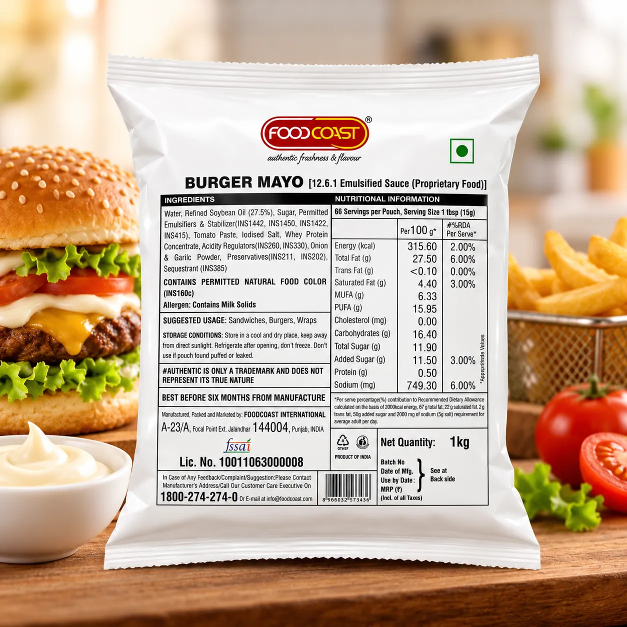 FOODCOAST BURGER MAYO *1KGS*