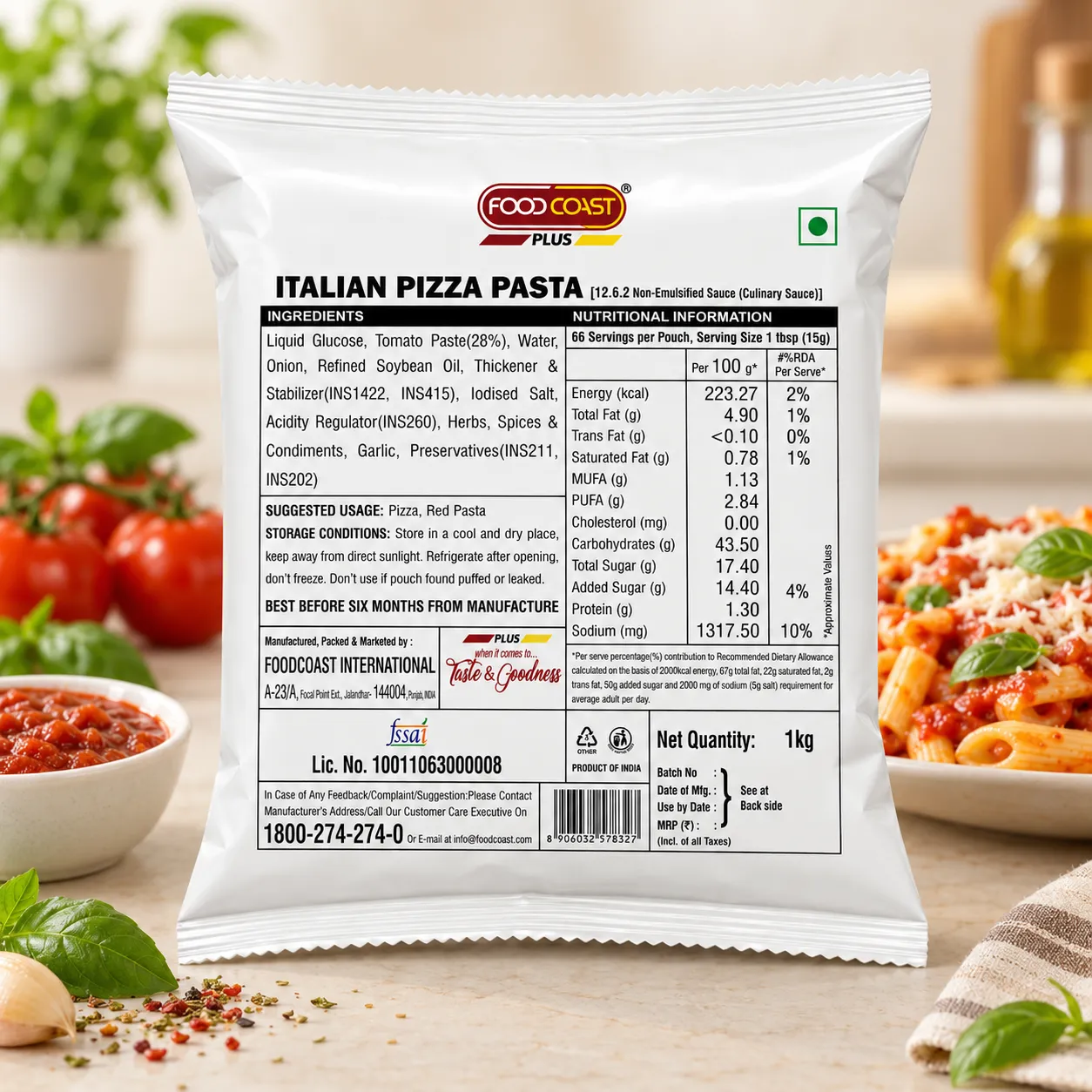 FOODCOAST ITALIAN PIZZA PASTA PLUS *1KGS*