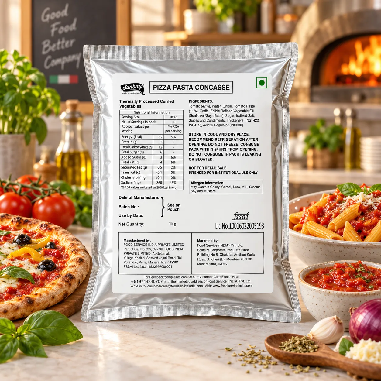 SUNBAY PIZZA PASTA CONCASSE *1KGS*