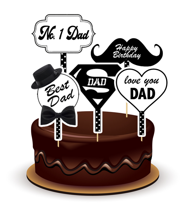 Joyful B/W Dad Theme Topper *1 Set* 