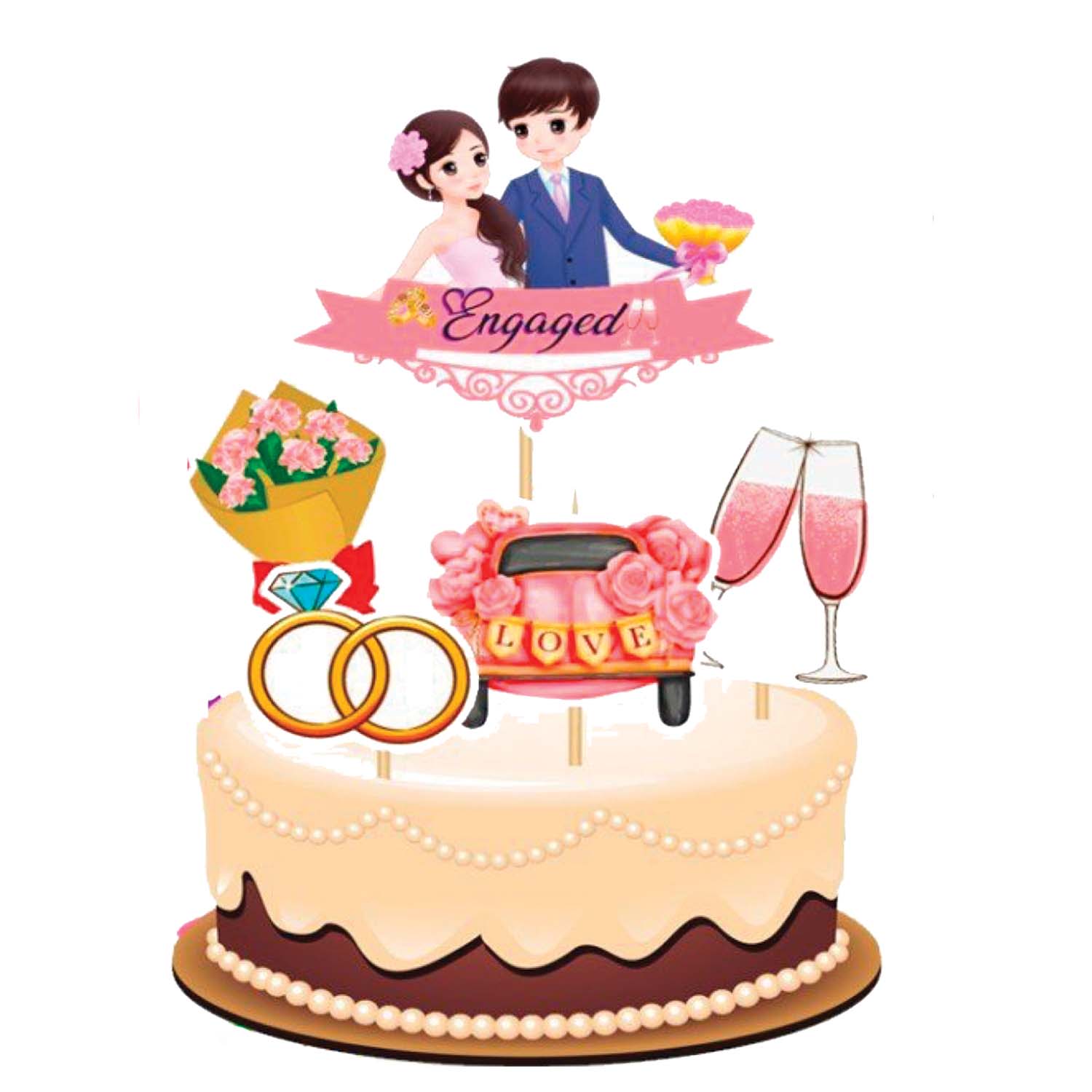 Joyful Engaged Paper Theme Topper *1 Set*