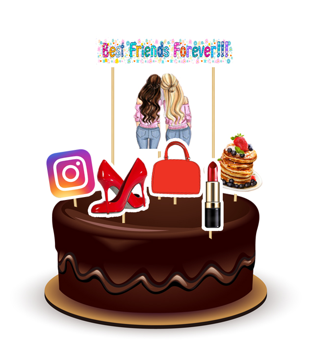 Joyful BFF Paper Theme Topper *1 Set* 