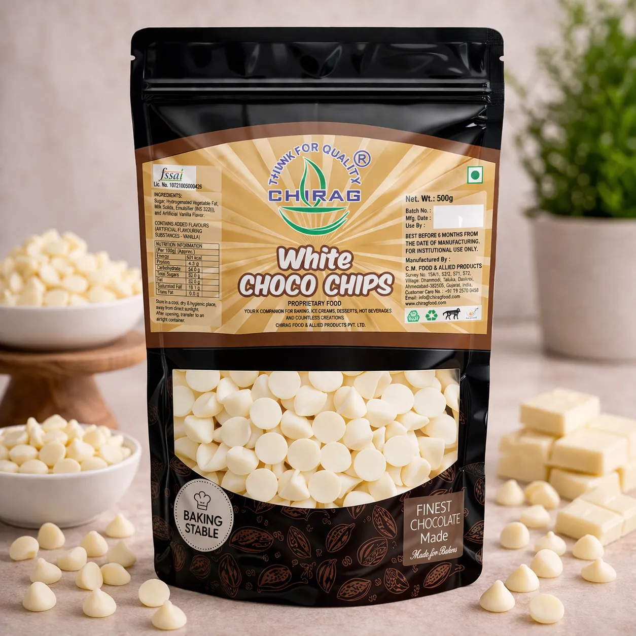 CHIRAG CHOCO CHIPS WHITE *1 KGS*