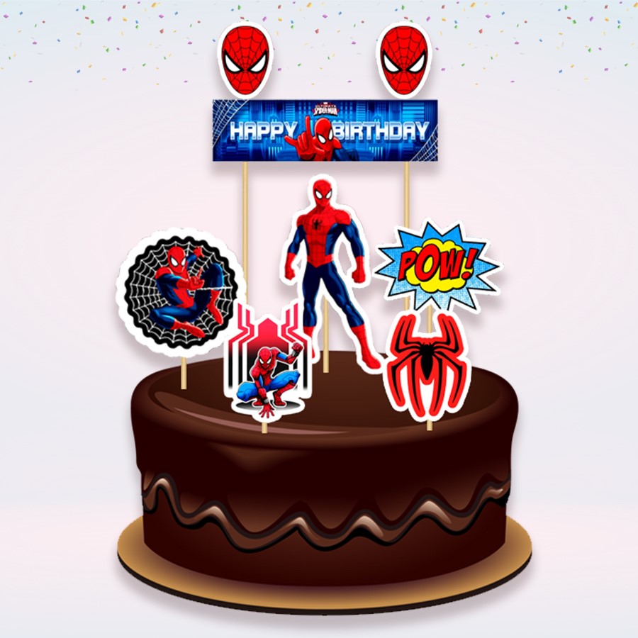 Joyful Spiderman Paper Theme Topper *1 Set*