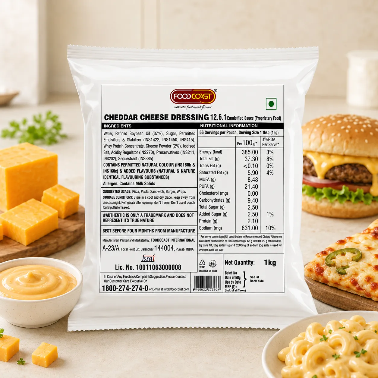 FOODCOAST CHEDDAR CHEESE DRESSING *1KGS*