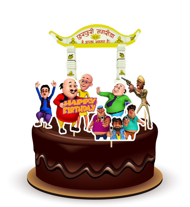 Joyful Motu Patlu Paper Theme Topper *1 Set*